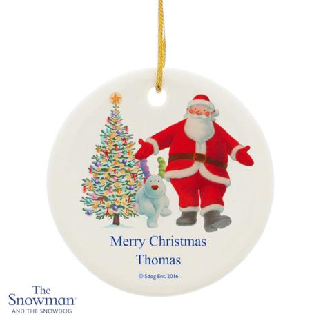 Personalised The Snowdog Father Christmas Ceramic Decoration £9.99